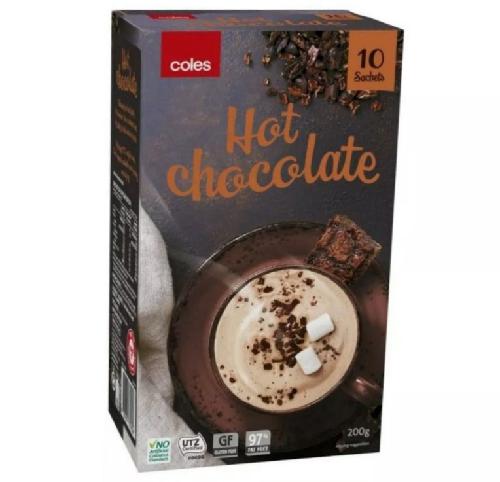 Coles Drinking Hot Chocolate 200g 10 Sachets(Australia)
