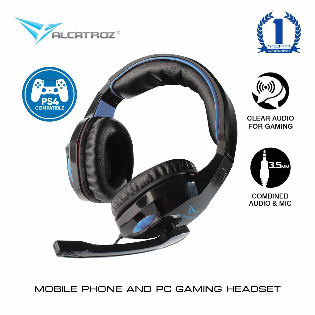 Alcatroz Alpha MG300A MG300 Stereo Gaming Headset with Microphone For Computer, Smartphone & PS4 Hea
