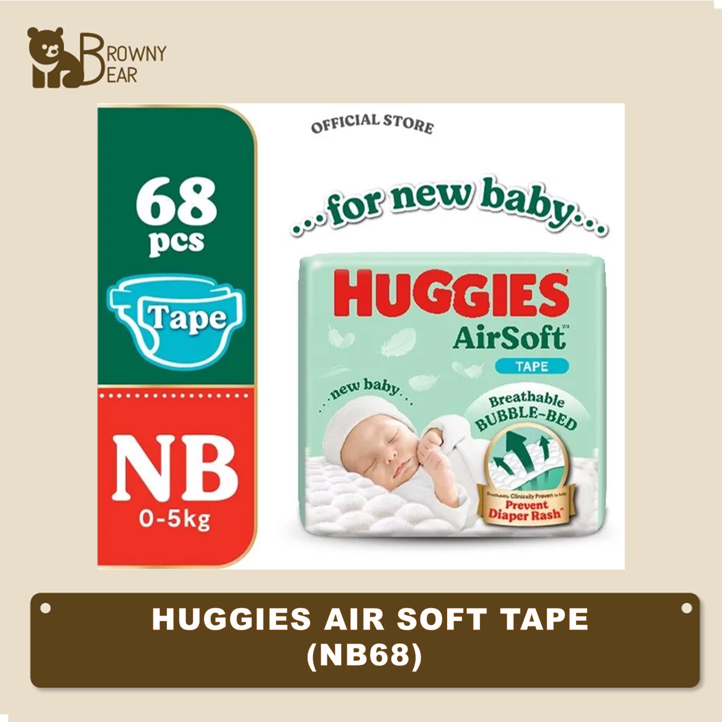 HUGGIES AIR SOFT DIAPERS (TAPE)
