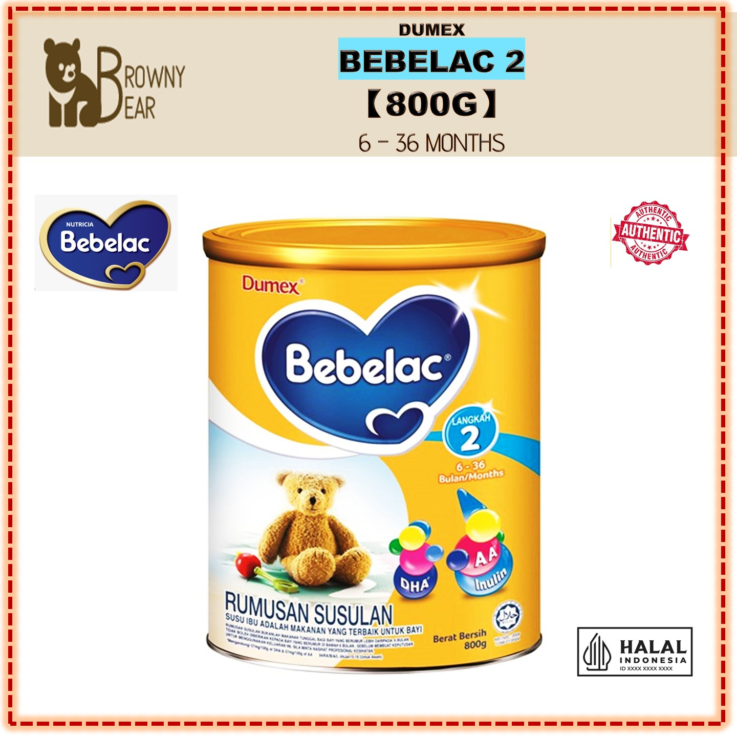 DUMEX BEBELAC 1 OR 2 MILK POWDER 【800G】