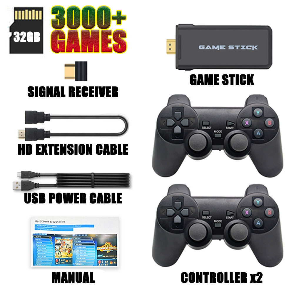 PS1/GBA TV Video Game Console Built in 3000/10000 Games With 2.4G Double Wireless Controller