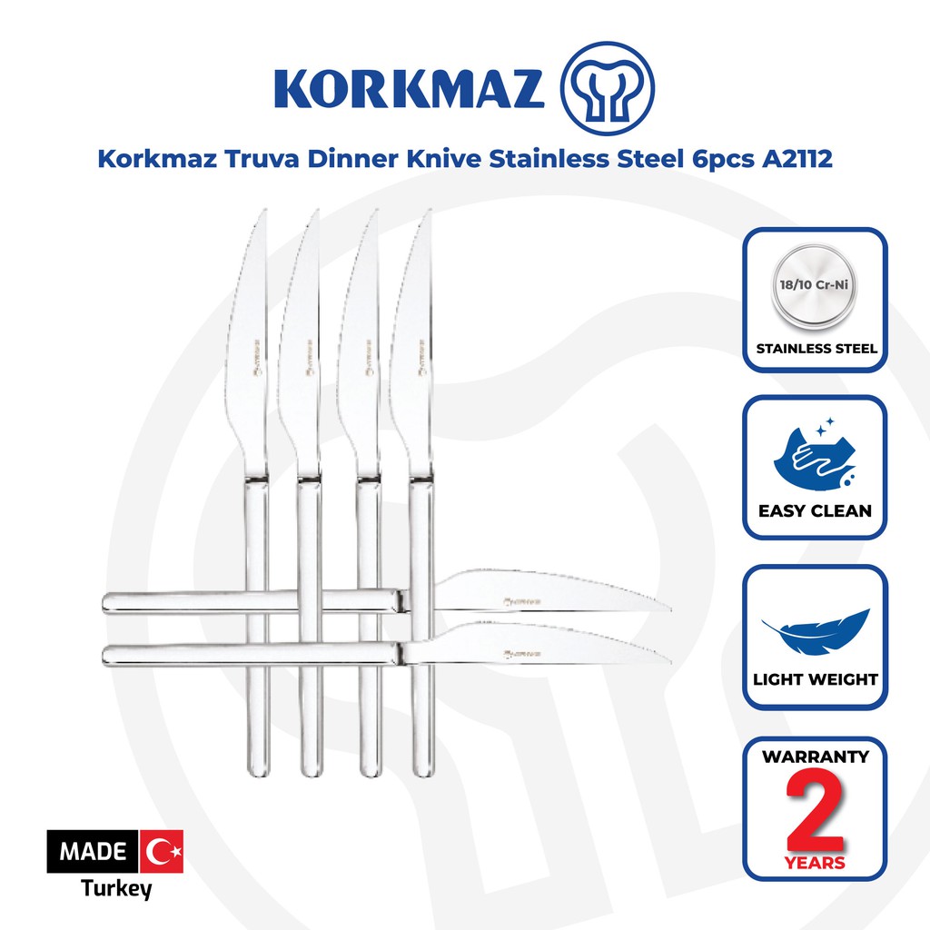 Korkmaz Truva Dinner Knive Stainless Steel 6pcs A2112