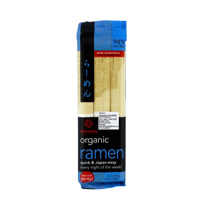 HAKUBAKU ORGANICE RAMEN/YAKISOBA/UDON NOODLES/SOMEN NOODLES 270G
