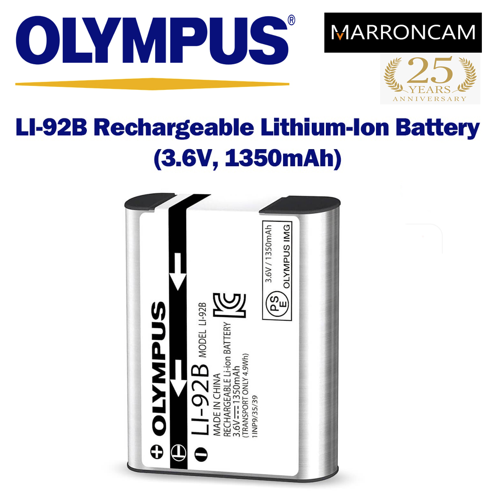 Olympus LI-92B Rechargeable Lithium-Ion Battery (3.6V, 1350mAh)