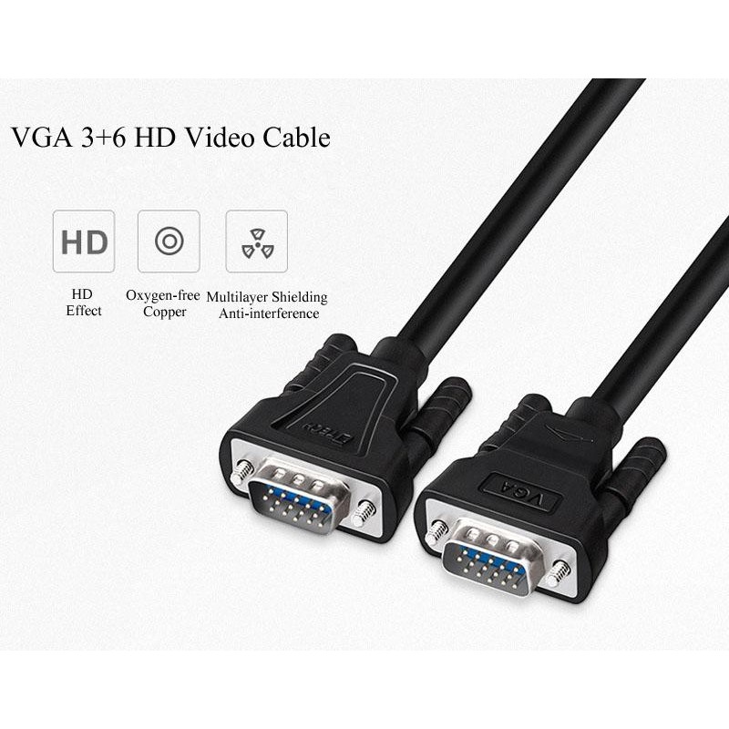 Dtech heavy duty high resolution VGA 3+6 Cable Male to Male cord HD 1080P Video Cable 1.5m/3m/5m/10m