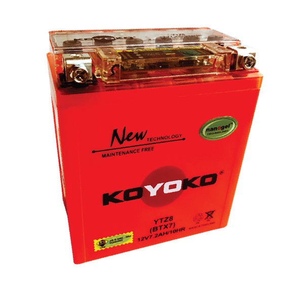 YTZ8 BTX7 Original KOYOKO Gel G2 Battery Bateri 100% XMAX 250 KLX 150 R25 RFS150 DZM 200 MZ125 Rebel