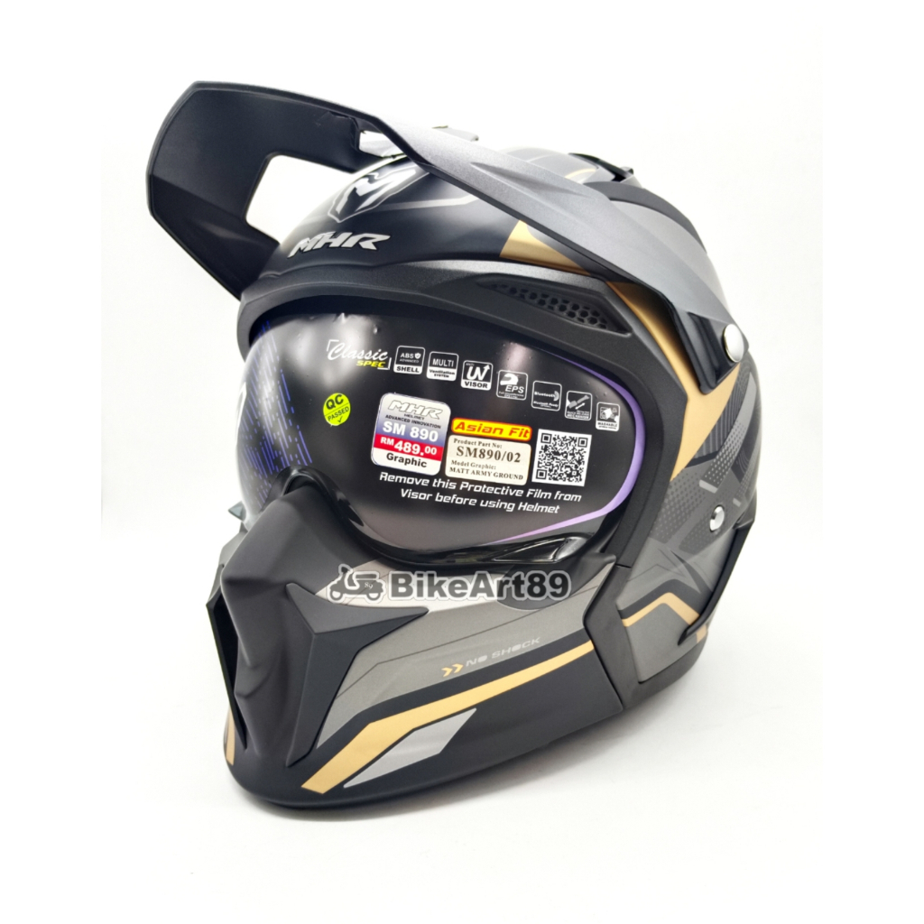 SM890 MHR GRANDE MATT ARMY GROUND GRAPHIC HELMET SM 890 AGG ER6 DUKE FZ150 KR150 CB400 CB250 Z900 ER