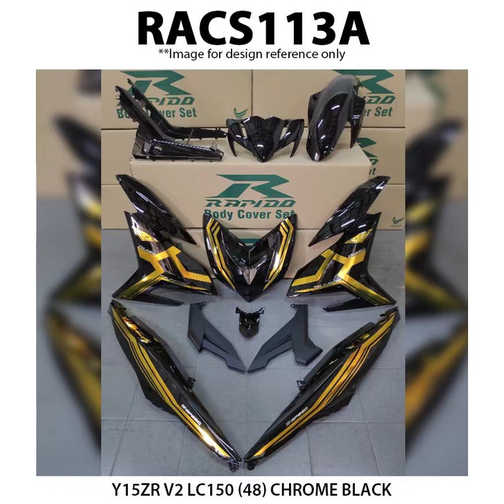 Rapido Cover Set Yamaha Y15ZR V1 V2 LC150 (48) Chrome Blue Black Accessories Motor Y15 Y15ZR Ysuku W