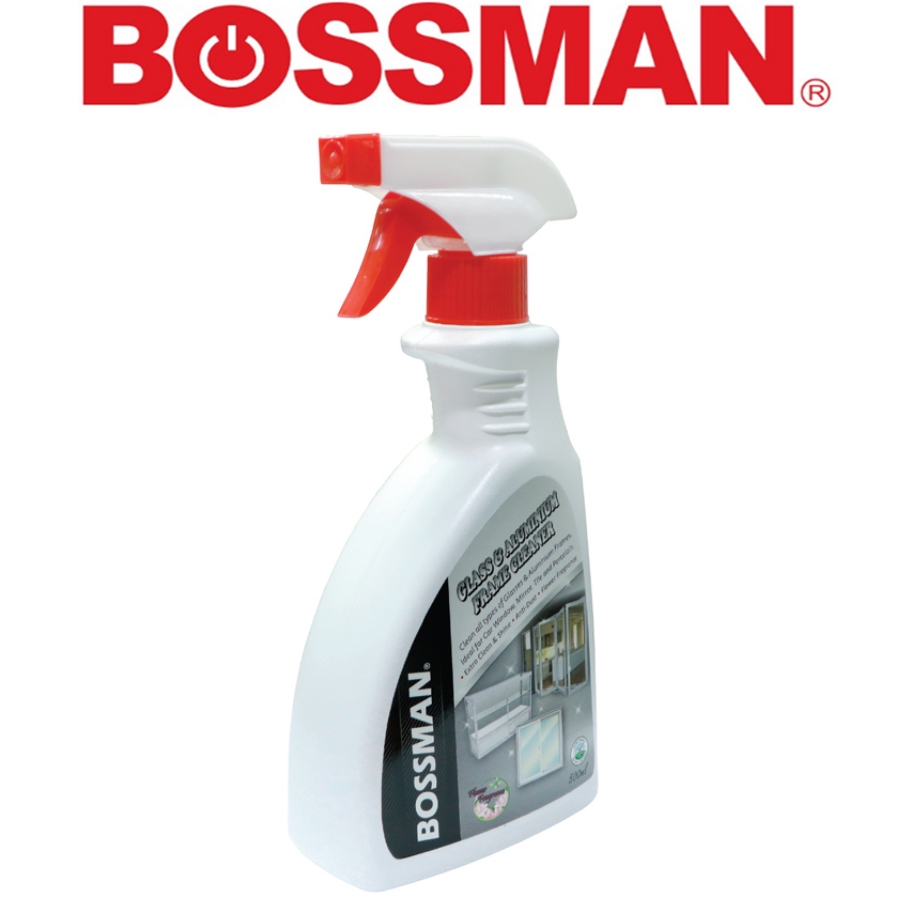 BOSSMAN BGC-500 ANTI DUST GLASS & ALUMINIUM CLEANER SPRAY 500ML HOME CARE CLAENING SOLUTI EASY USE S