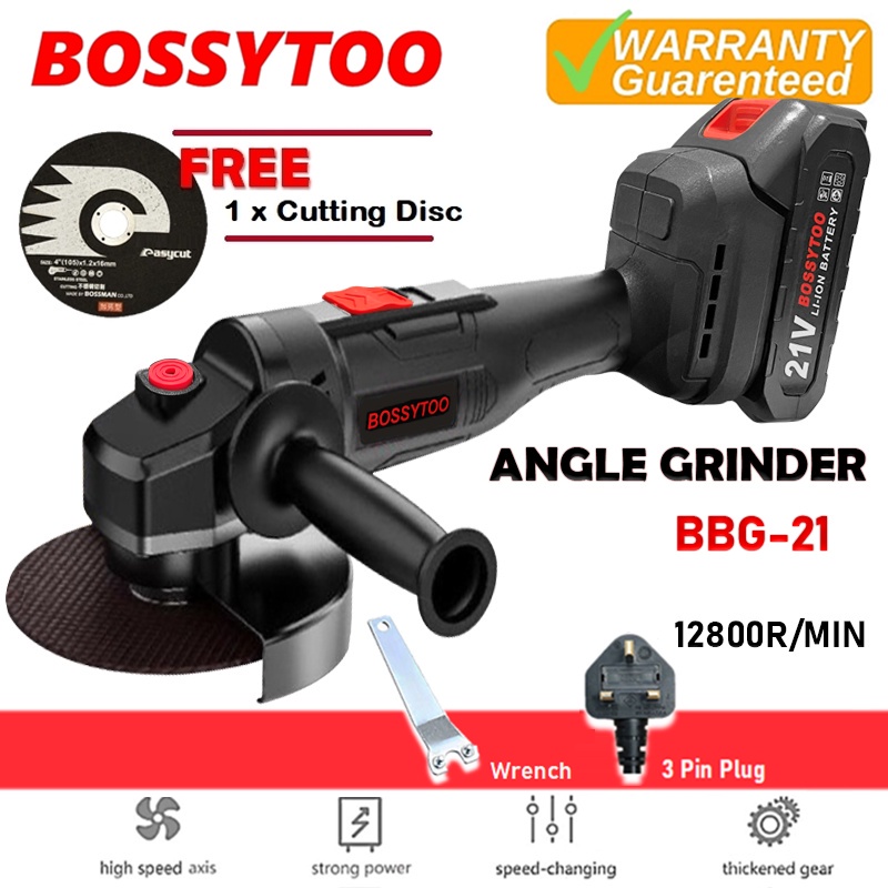 BOSSYTOO BBG21 12800r/min Electric Angle Grinder Polisher 4" Engraving Grinding Machine Power Tools 