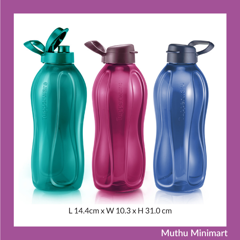 Original Tupperware Giant Eco Bottle 3pcs 2L with Handle Water Container Drink Bottles Botol Air Bot