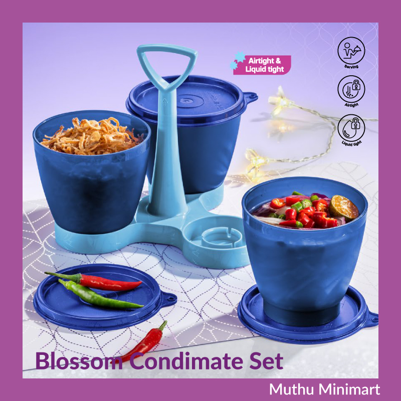 Original Tupperware Blossom Condimate Set Sauce Canister Seasonings ...