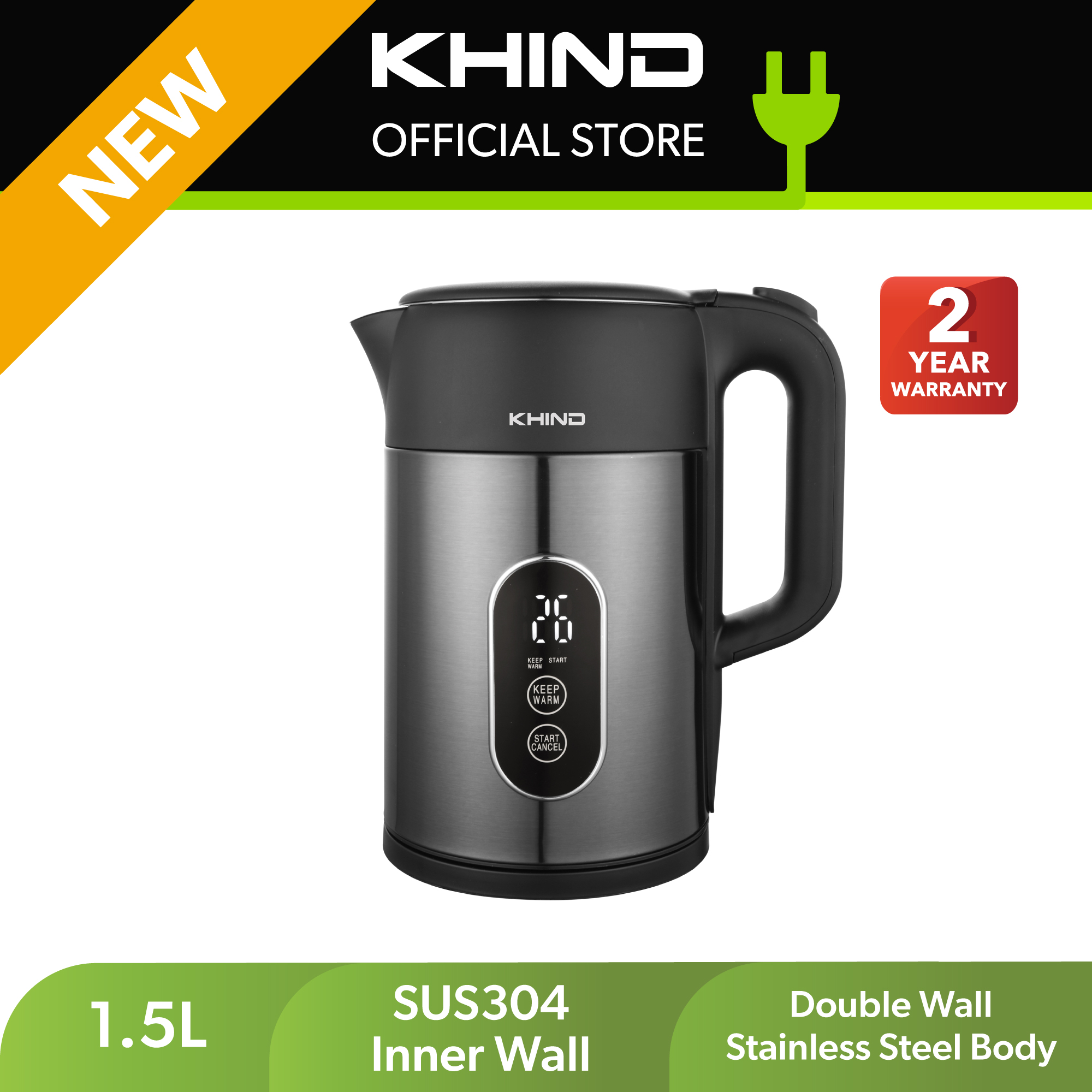 KHIND 1.5L Digital Kettle EK1500D