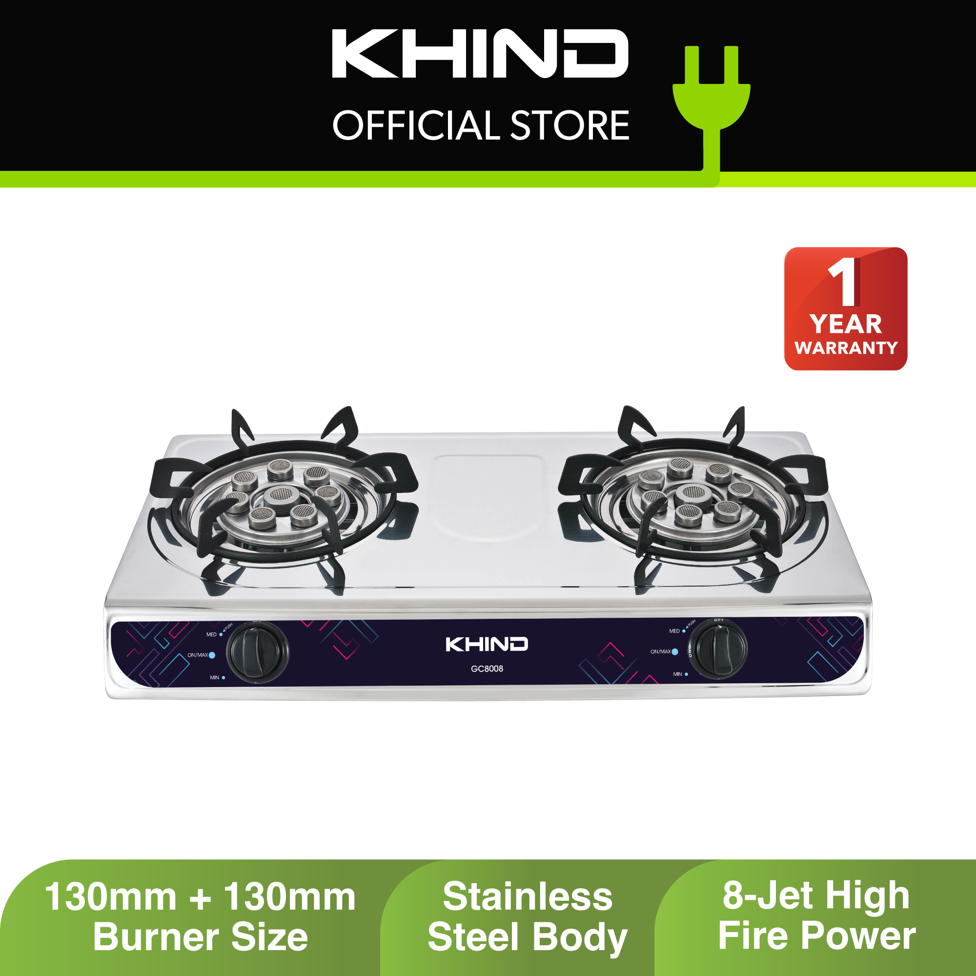 KHIND Gas Cooker GC8008
