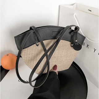 Bagstreet Durable Straw Beach Rattan Bags Linen Woven Grass Casual Women Tote Handbags