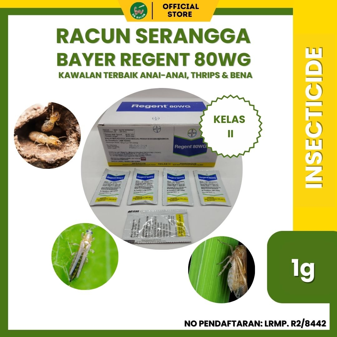 Bayer Regent 80WG Racun anai anai 1g sachet Fipronil 80% termite ulat tandan kumbang kaboi semut