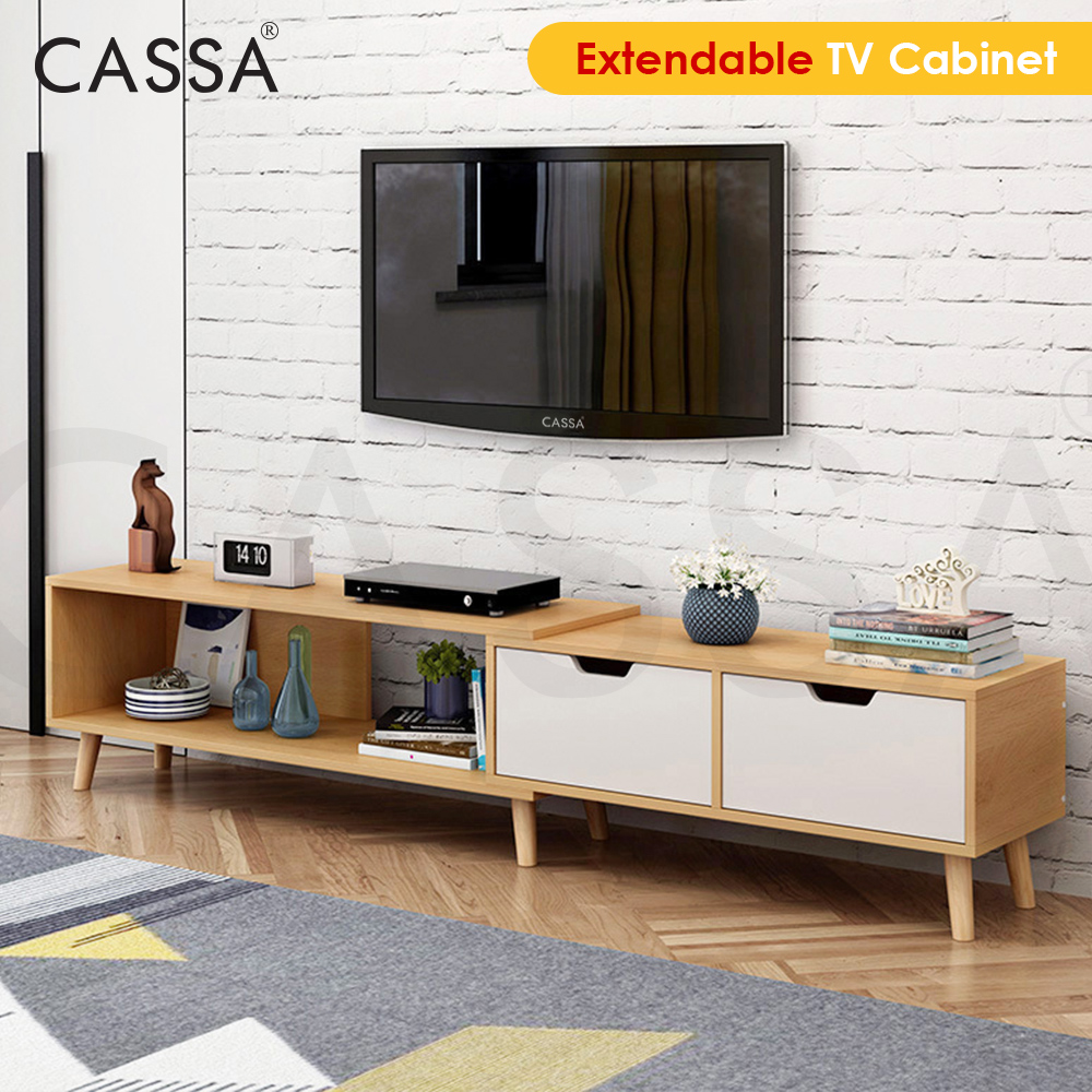 Cassa Wayne Transformable Extendable Brown Scandinavian 4 Feet (130cm) to 6 Feet (178cm) TV Cabinet 