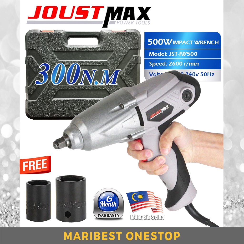 JOUSTMAX JSTIW500 / JST-IW500 500W 300N.m 1/2 Inch Heavy Duty Impact Wrench Socket Electric Power To