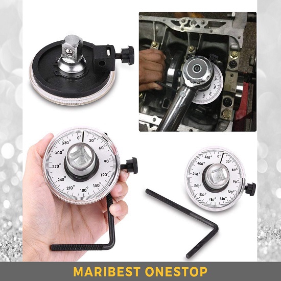 1/2” Inch Dr Adjustable Angular Torque Angle Gauge 360 Degree
