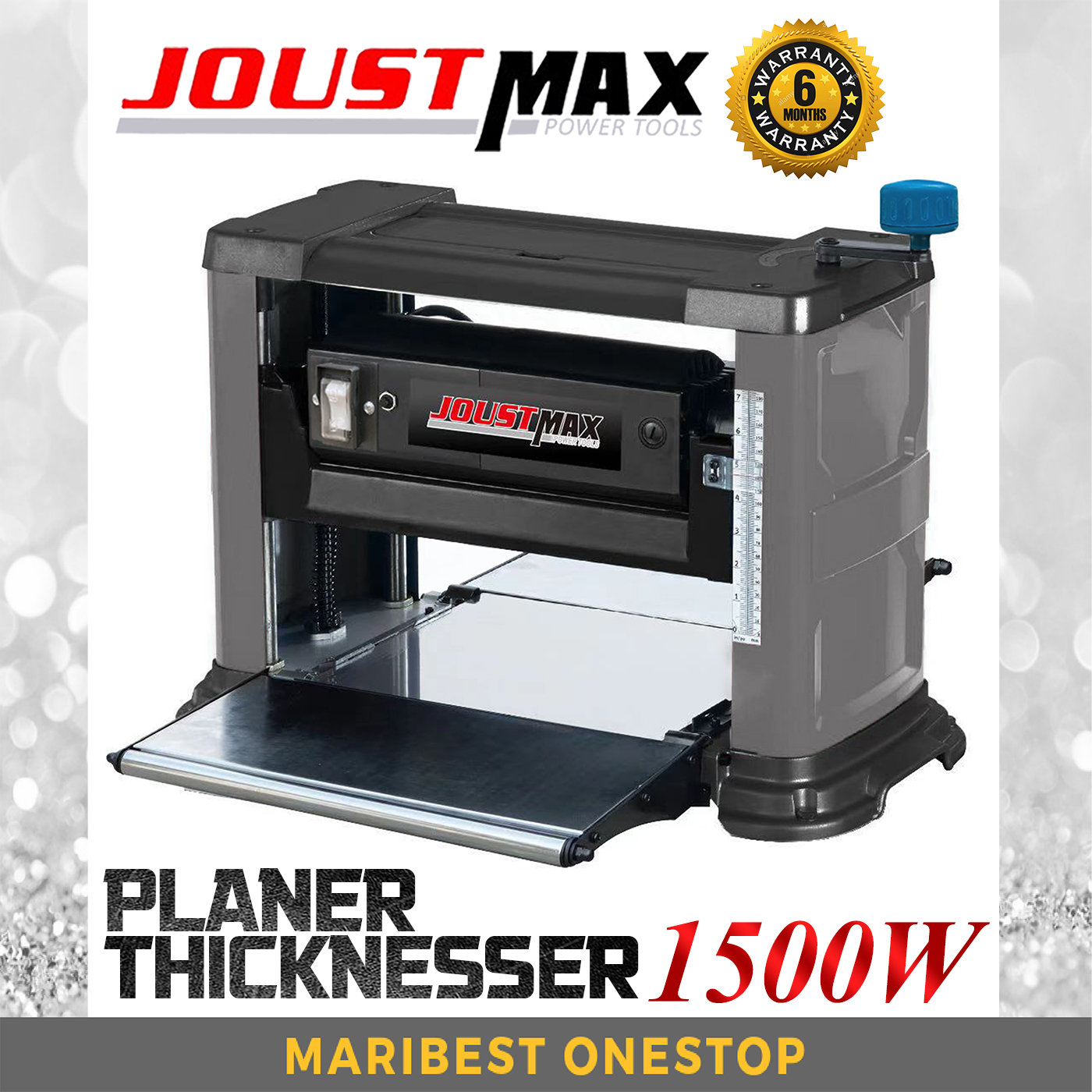 JOUSTMAX JST-PT1500 Thicknesser Planer Portable Thickness Planer Without Stand 1500W