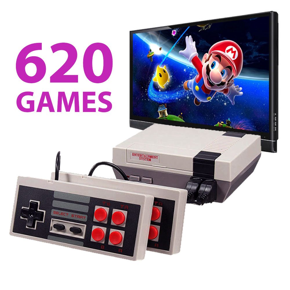 620 Games 2 x Gamepad Joystick Retro Classic Gameboy Mini Video Game Console Handheld Support TV AV 