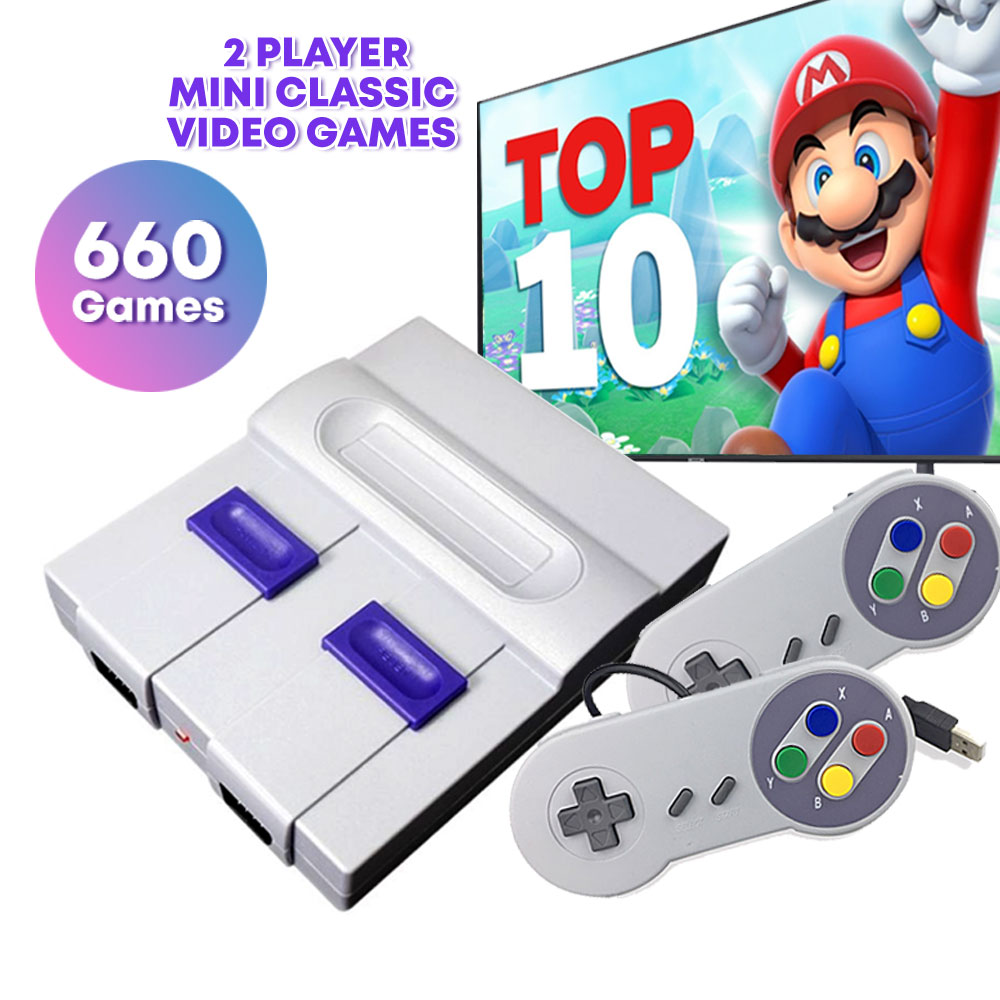 Retro 660 in 1 Classic Games SFC Machine Mini TV Handheld Game Built-in Gamepad Console 2 Remote Vid