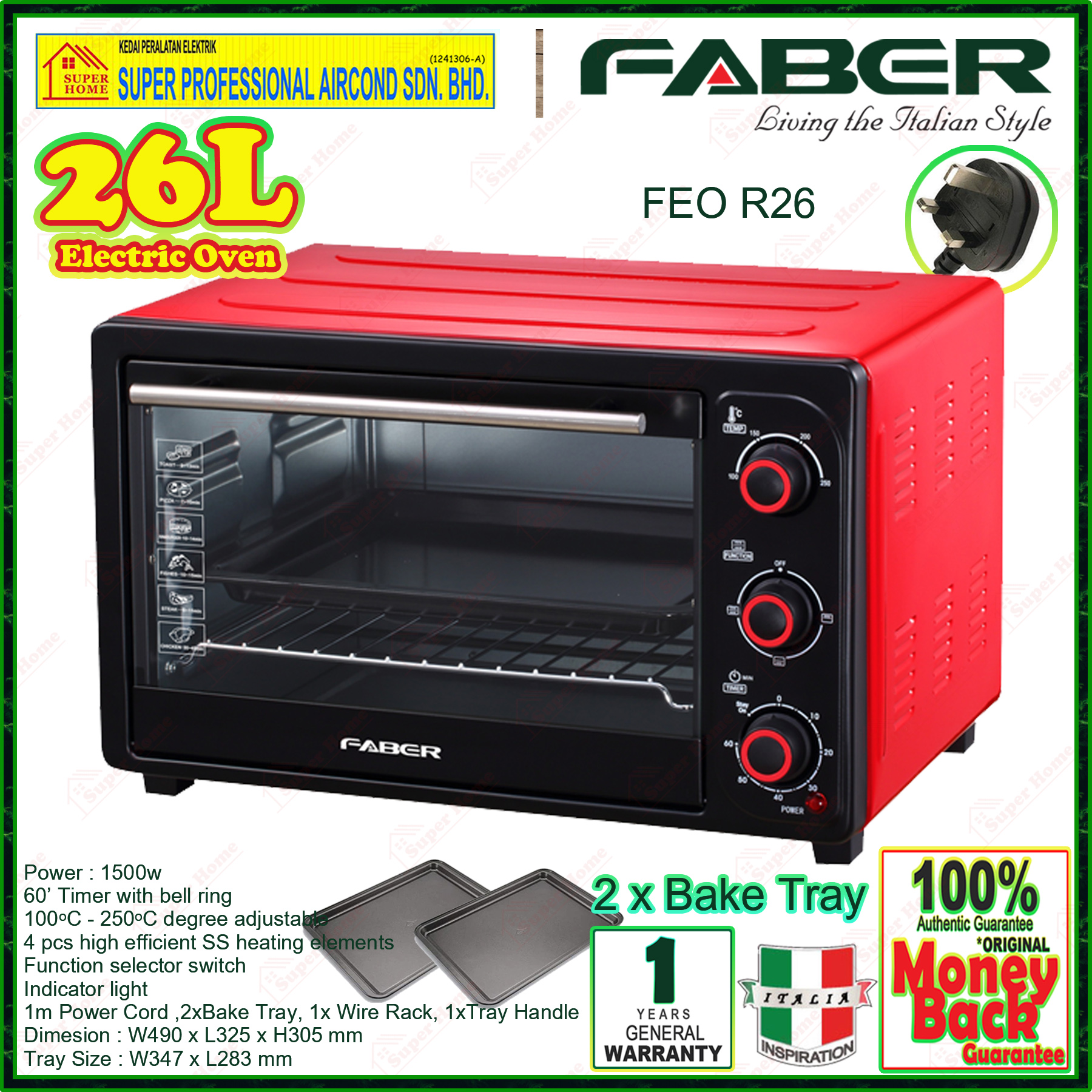 Faber Electric Oven FEO R26 Faber 26L Electric Oven