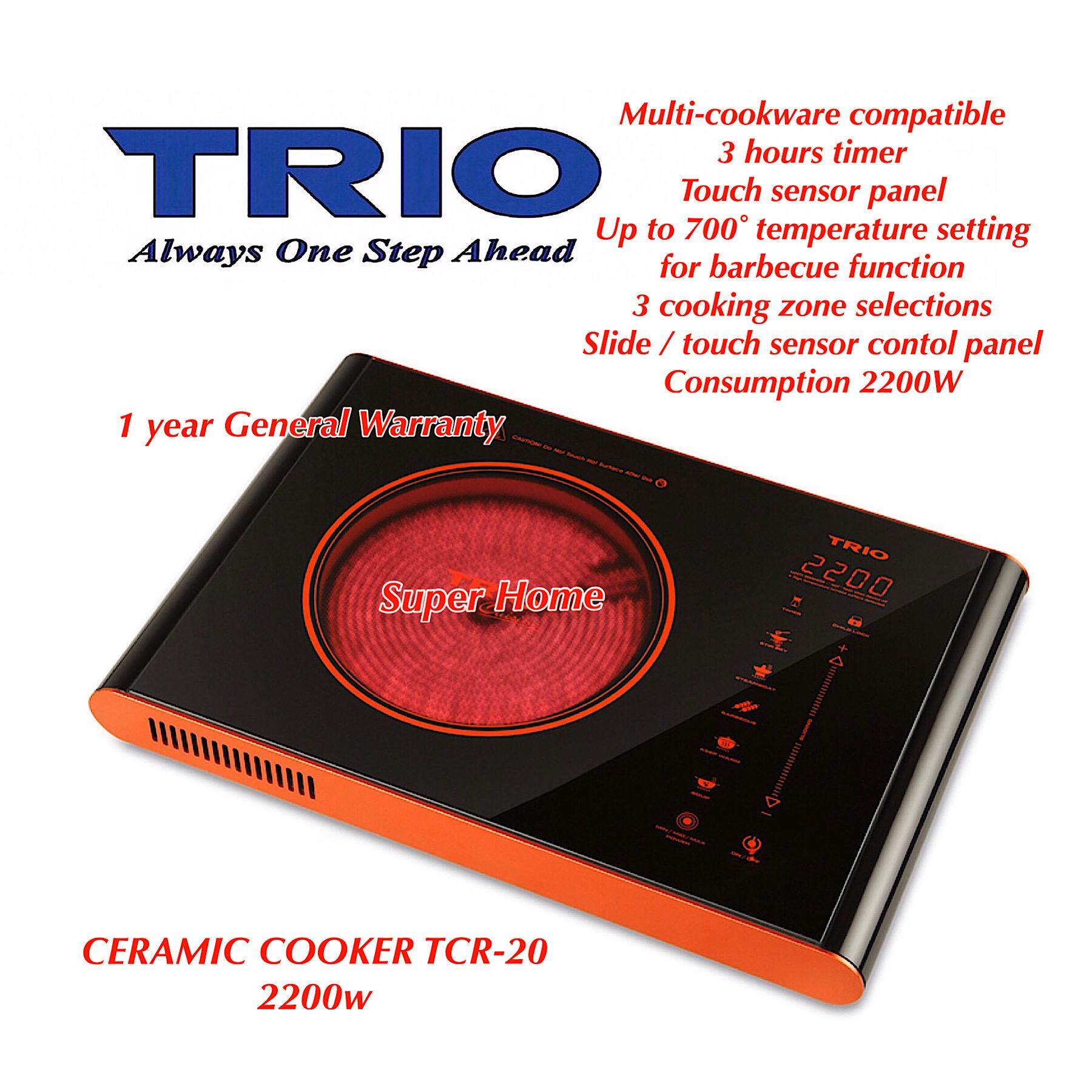 TRIO TCR-20 Ceramic Cooker (5 Various Cooking Preset Functions) - 2200w