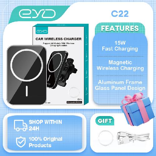 EYD C22 15W MAGNETIC WIRELESS CAR CHARGER MOUNT ADSORBABLE PHONE FOR SMARTPHONE FAST WIRELESS CHARGI