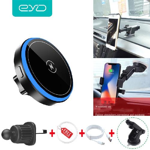 EYD T1 WIRELESS CAR CHARGER STAND MAGNETIC 15W FAST CHARGER 5 COLOR ADJUSTABLE LED LIGHT 360° ROTATI