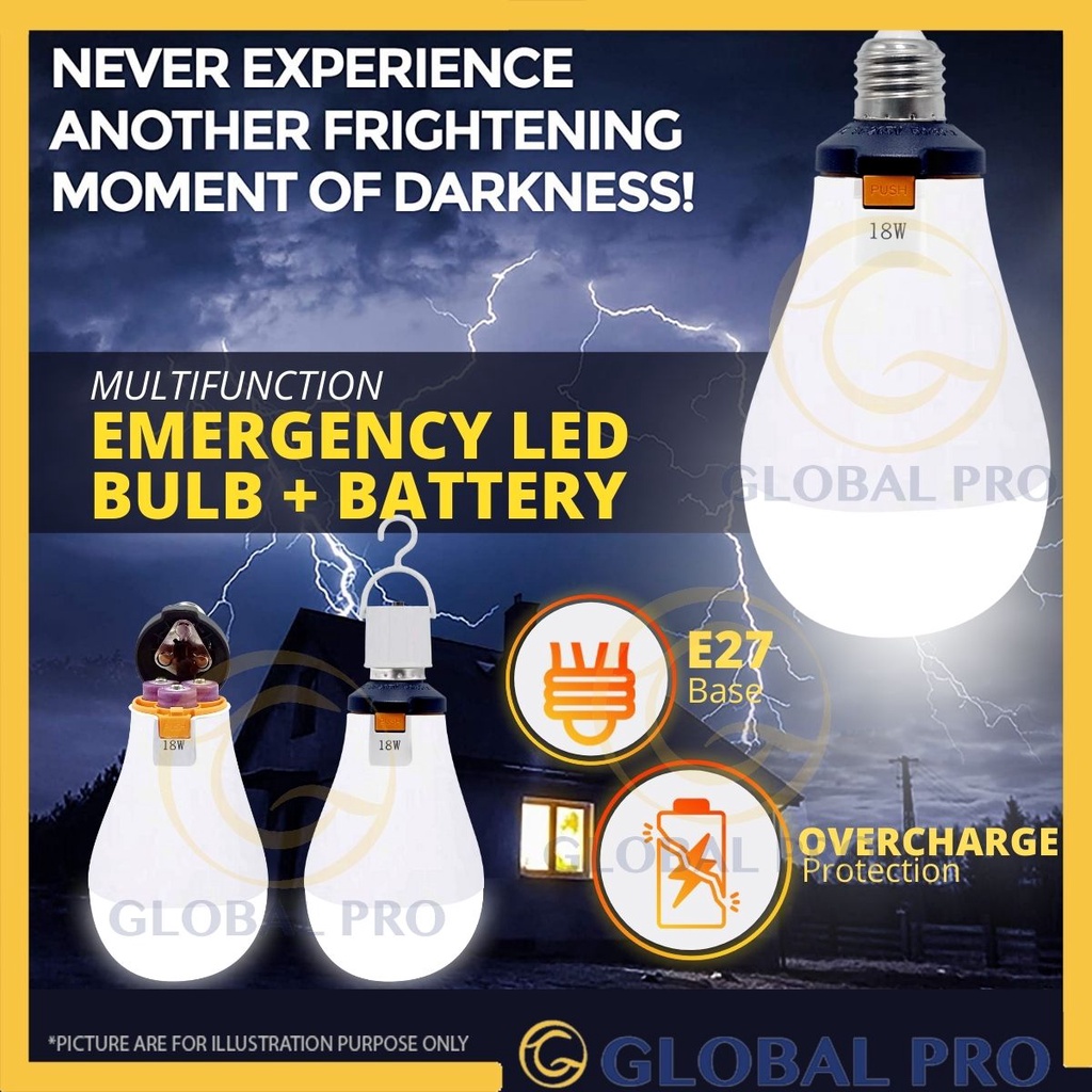 MAGIC BULB 18W LED Bulb E27 + Battery AC/DC Multifunctional Emergency Lamp Overcharge Protection Rec