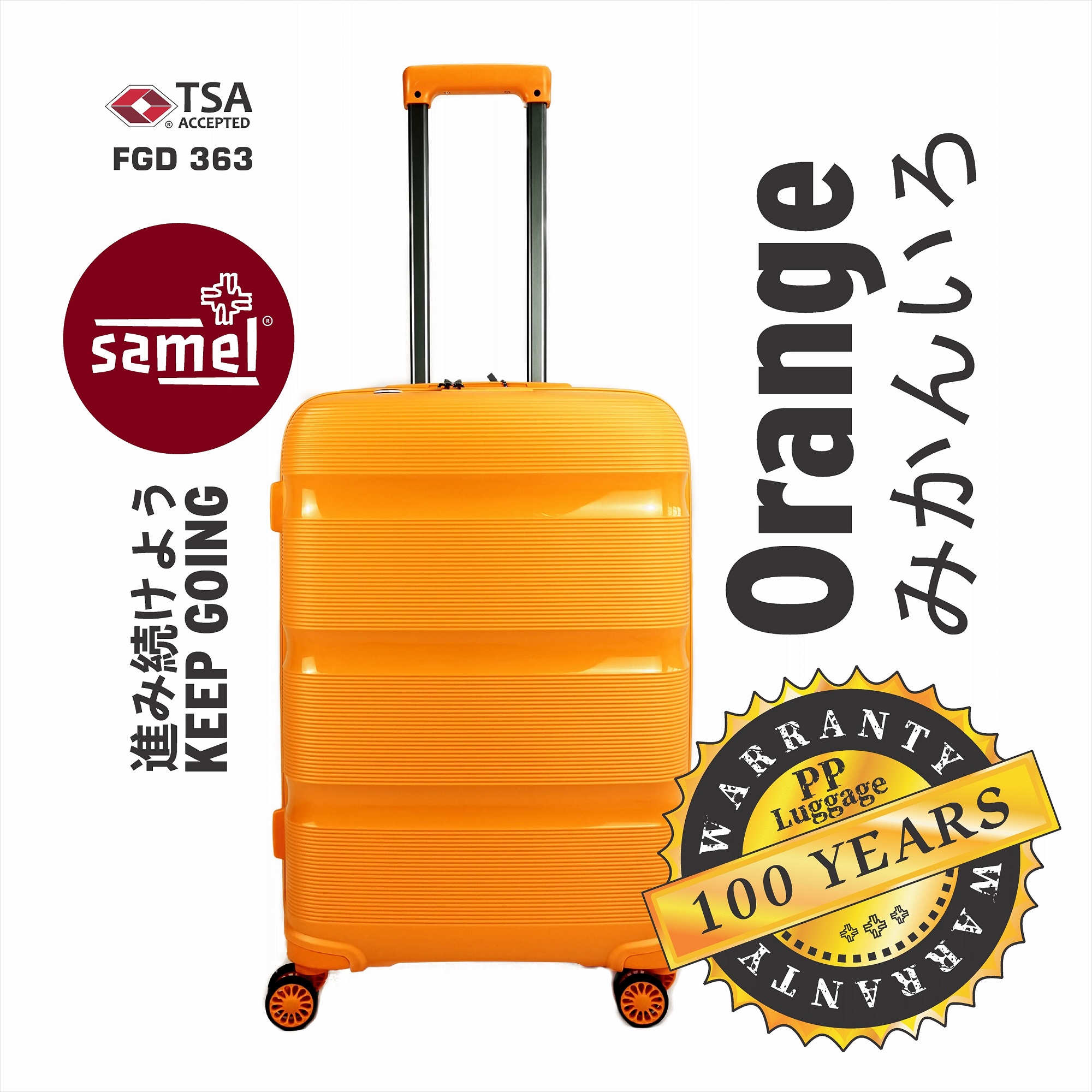 SAMEL 3 IN 1 SET FGD 363 JAPANESES CONCEPT EXPANDABLE ANTI THEFT ZIPPER PP LUGGAGE 20