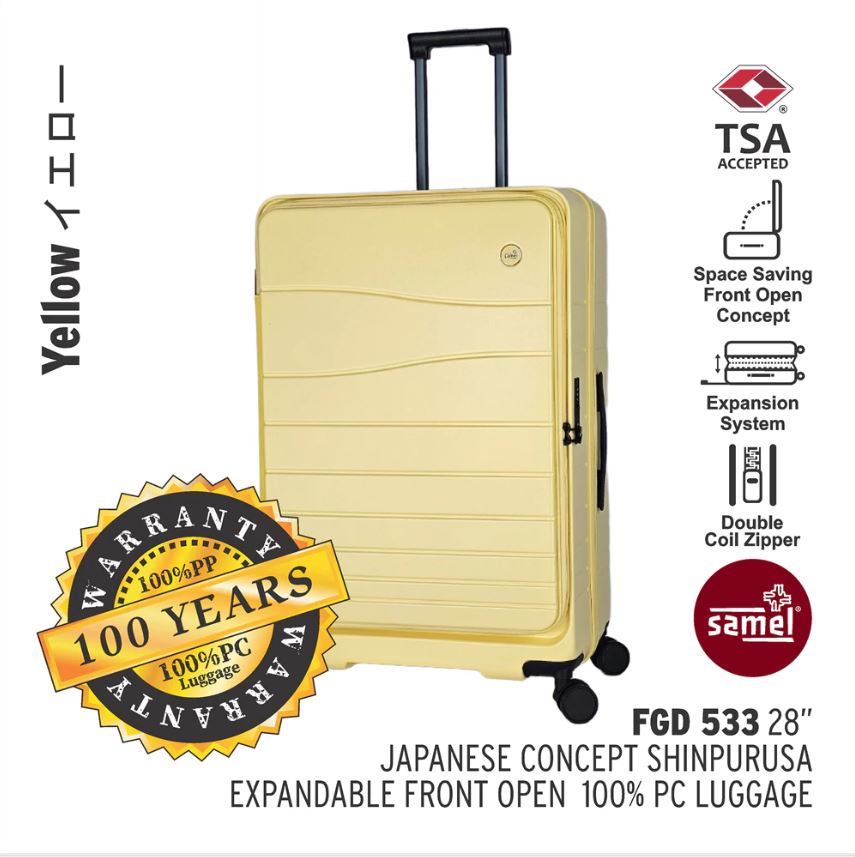 SAMEL 28" FGD 533 JAPANESES CONCEPT NOBU PREMIUM EXPANDABLE FRONT OPEN 100% PC LUGGAGE