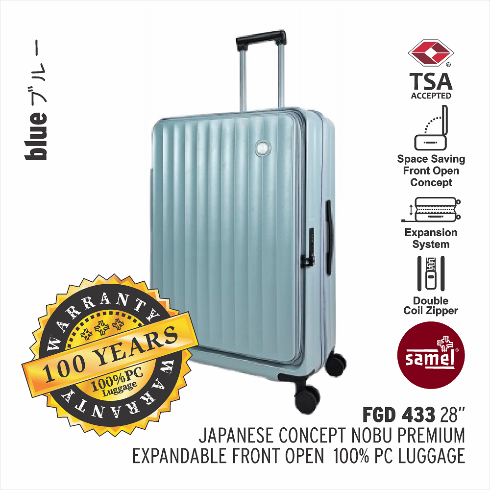 SAMEL 28" FGD 433 JAPANESES CONCEPT NOBU PREMIUM EXPANDABLE FRONT OPEN 100% PC LUGGAGE