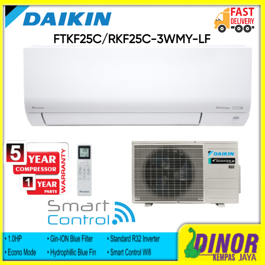 DAIKIN Standard Inverter Air Conditioner FTKF R32 (1.0HP) FTKF25C/RKF25C-3WM-LF (1.5HP) FTKF35C/RKF3