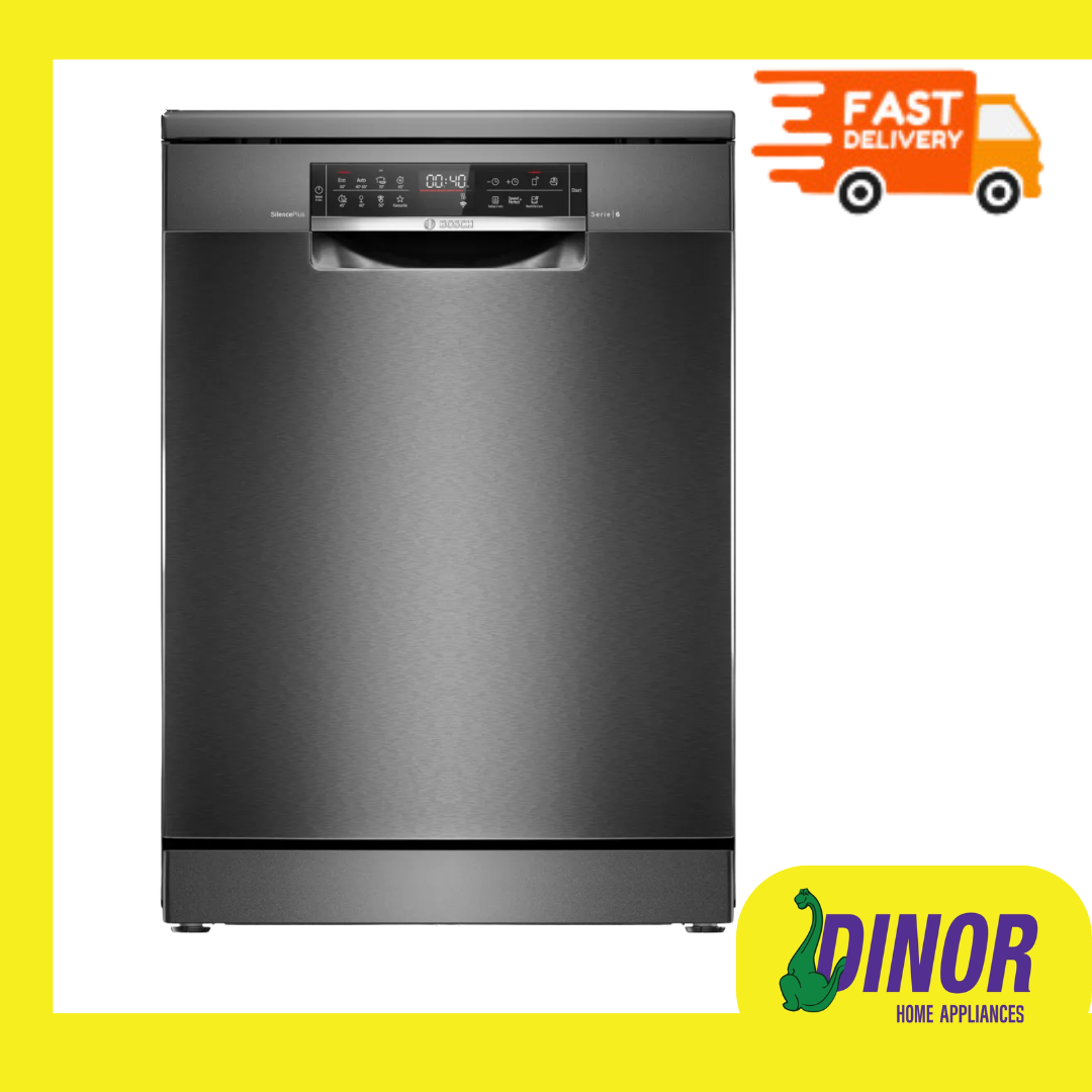BOSCH Series 6 Freestanding Dishwasher 60 cm Brushed black steel anti-fingerprint SMS6ECC51E