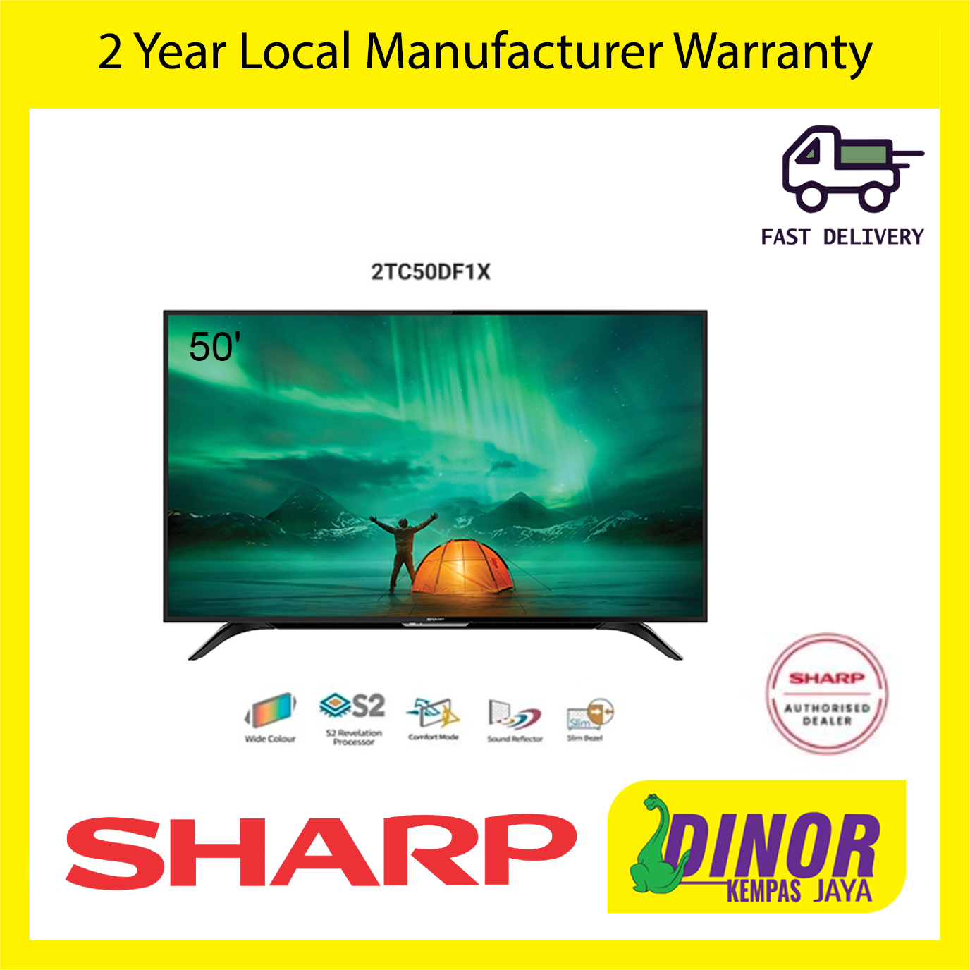 SHARP AQUOS 50INCH FULL HD EASY SMART TV 2TC50DF1X