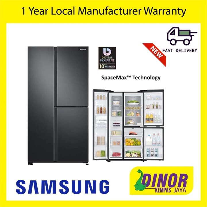Samsung RS63R5591B4/ME 630L 3 Doors SBS Side by Side with Flexzone Digital Inverter Refrigerator Fri
