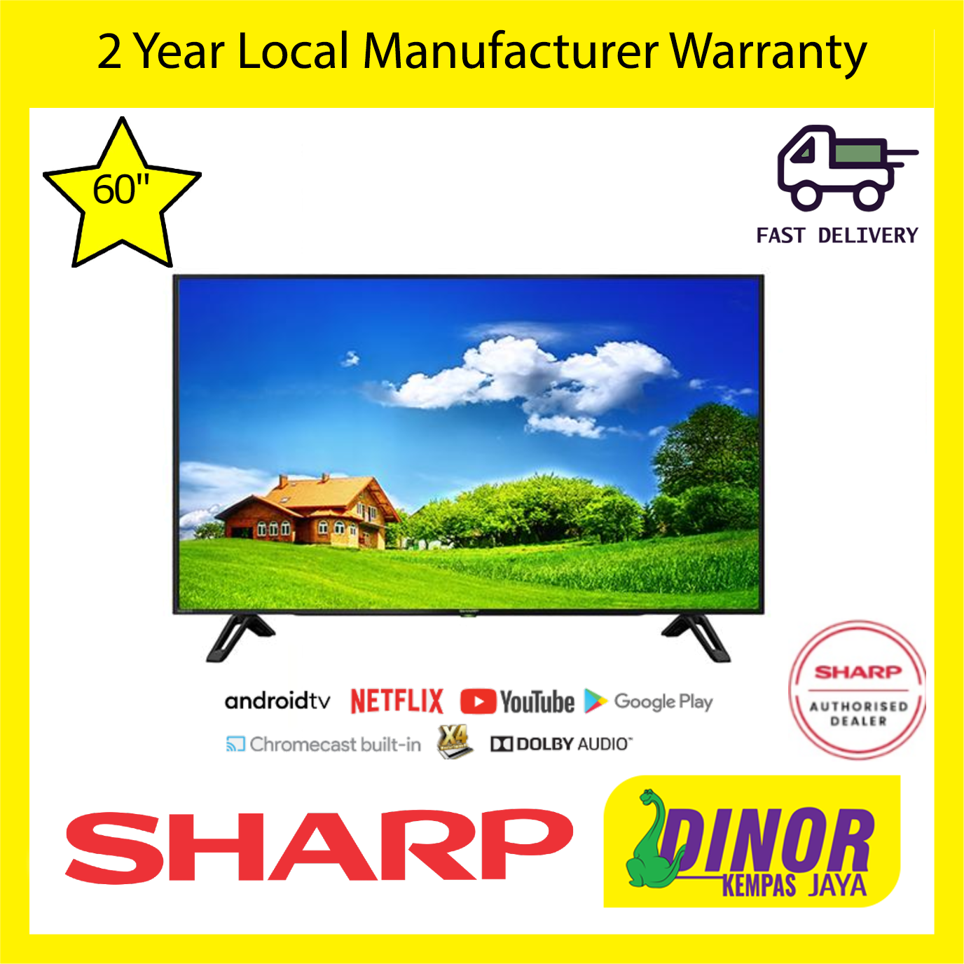 Sharp 60  inch 4K UHD Android TV 4TC60CK1X