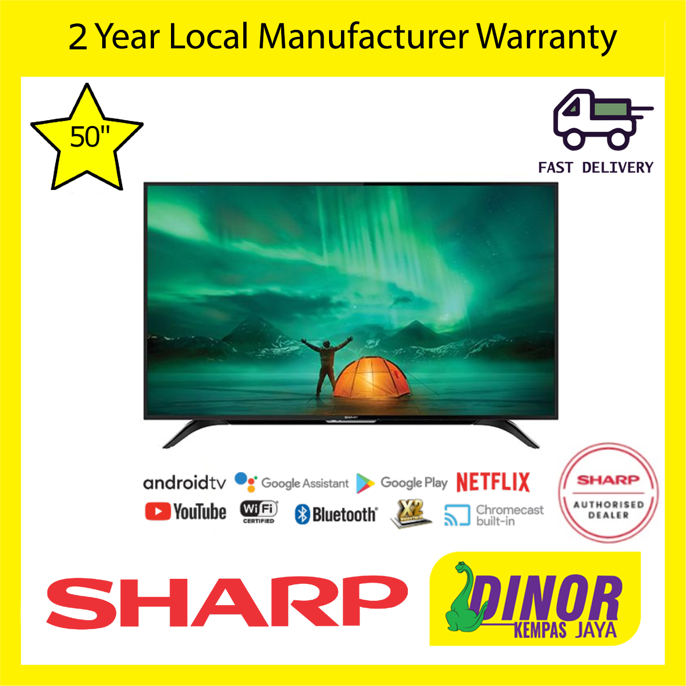 Sharp 50 inch FULL HD Android SMART LED TV - 2TC50BG1X