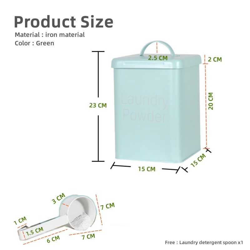 Detergent storage box with lid and scoop Multipurpose Washing Powder Container Household Detergent B