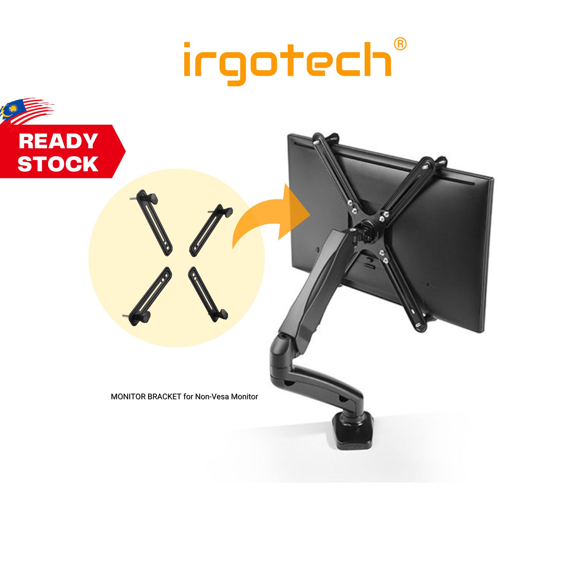 Monitor VESA Adapter Kit for NON VESA MONITOR up to 27 inches LED LCD 75mm and 100mm mounting Bracke