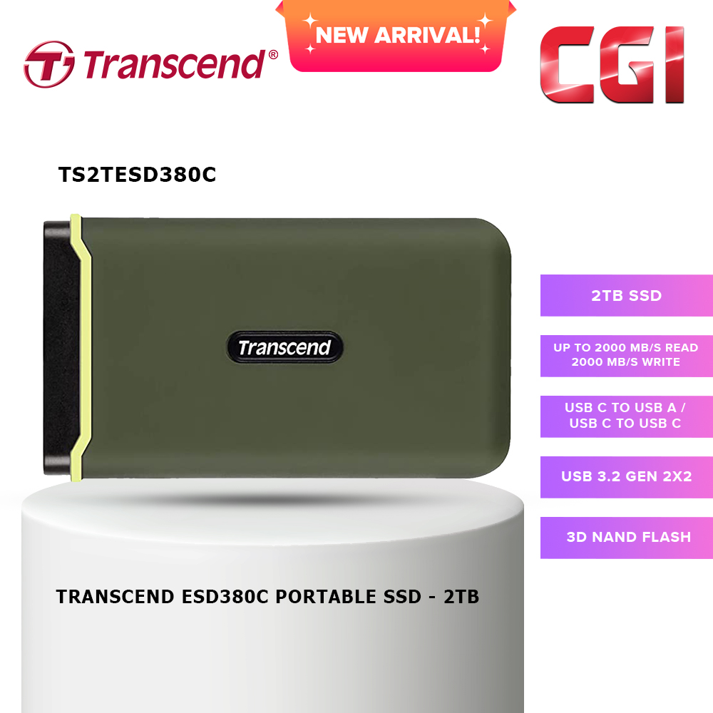 Transcend 2TB ESD380C USB 3.2 Gen 2x2 Type-C Portable SSD - TS2TESD380C