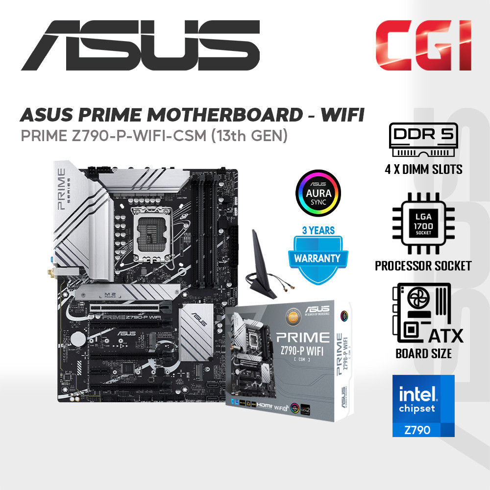 Asus Prime Z790-P WIFI-CSM Intel Z790 LGA 1700 ATX WiFi 6 PCIe 5.0 Motherboard