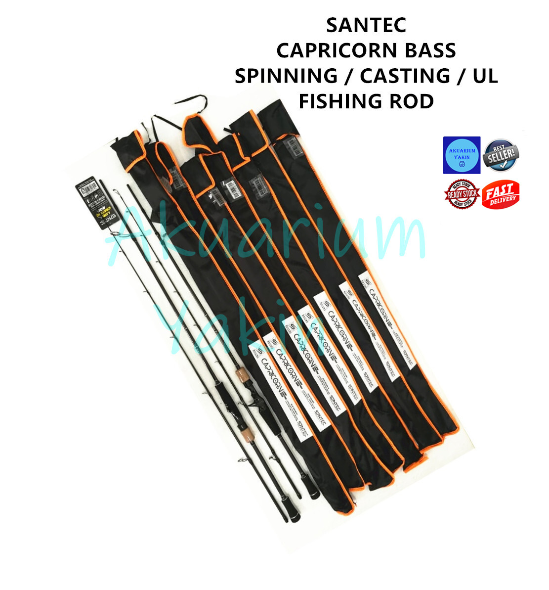 4077 SANTEC CAPRICORN SPINNING / CASTING / UL BASS FISHING ROD