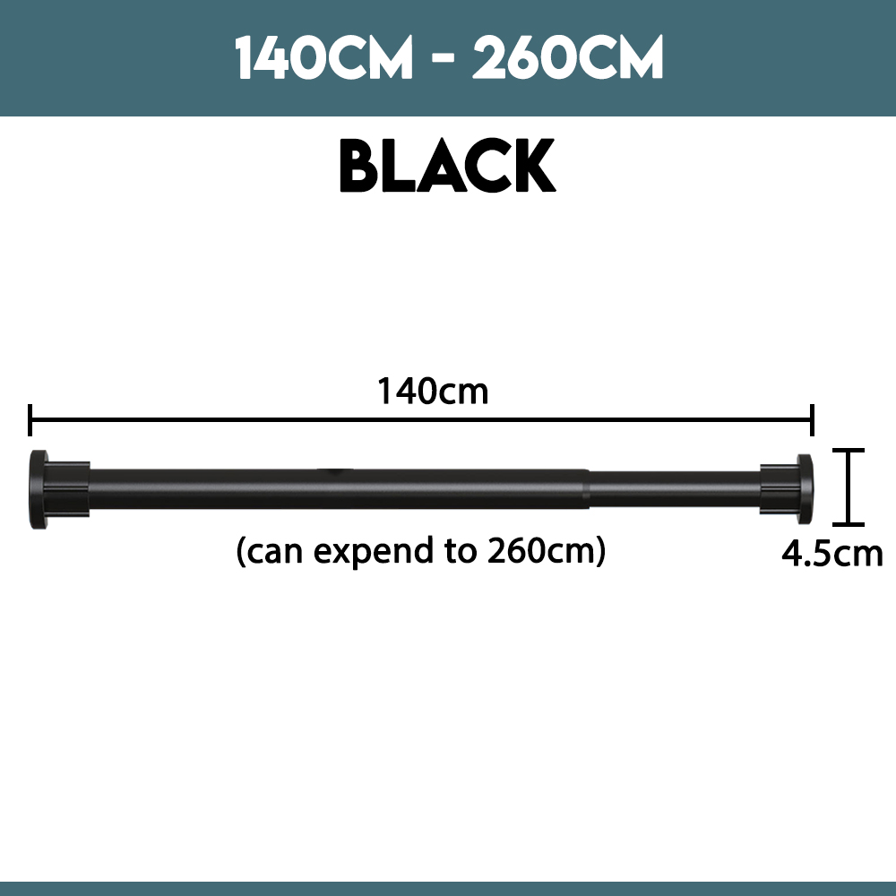 [90CM-290CM] Borong365 Telescopic Curtain Rod Adjustable Langsir Shower Rod Drying Rack Towel Hanger