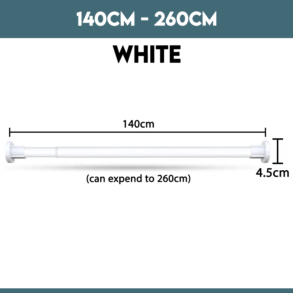 [90CM-290CM] Borong365 Telescopic Curtain Rod Adjustable Langsir Shower Rod Drying Rack Towel Hanger
