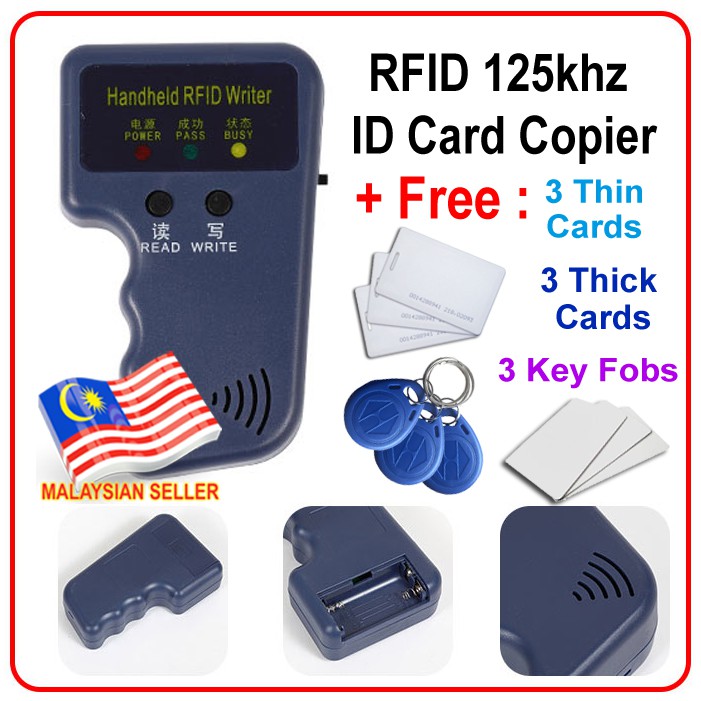 Access card copier duplicator ID 125khz RFID cloning handheld device + free copy cards and key chain
