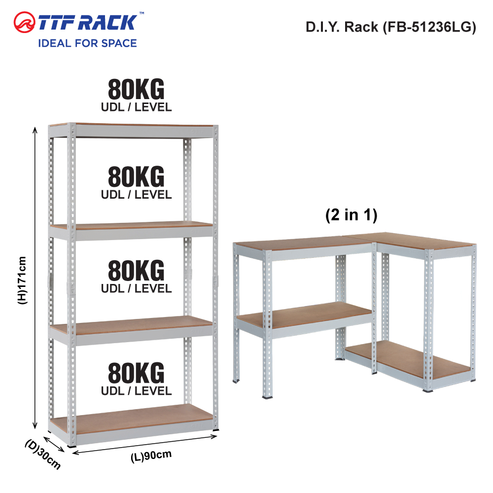 CLEARANCE SALE - TTF Rack™️ DIY RACK Height 153-171cm Boltless Rack Metal Rack Storage Rack Rak Besi