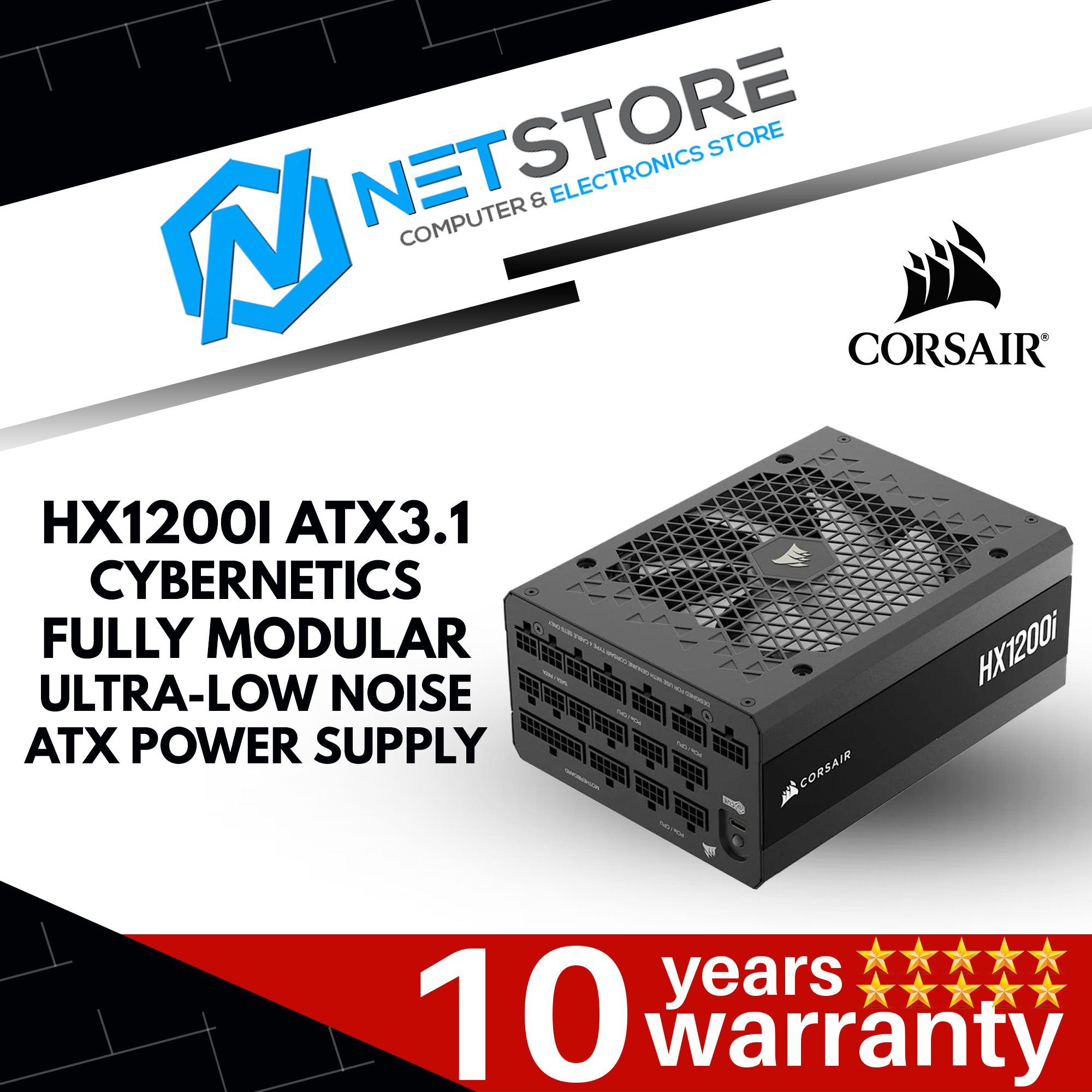 CORSAIR HX1200i 2025 ATX 3.1 CYBERNETIC PLATINUM FULL MODULAR ULTRA-LOW NOISE POWER SUPPLY - CP-9020